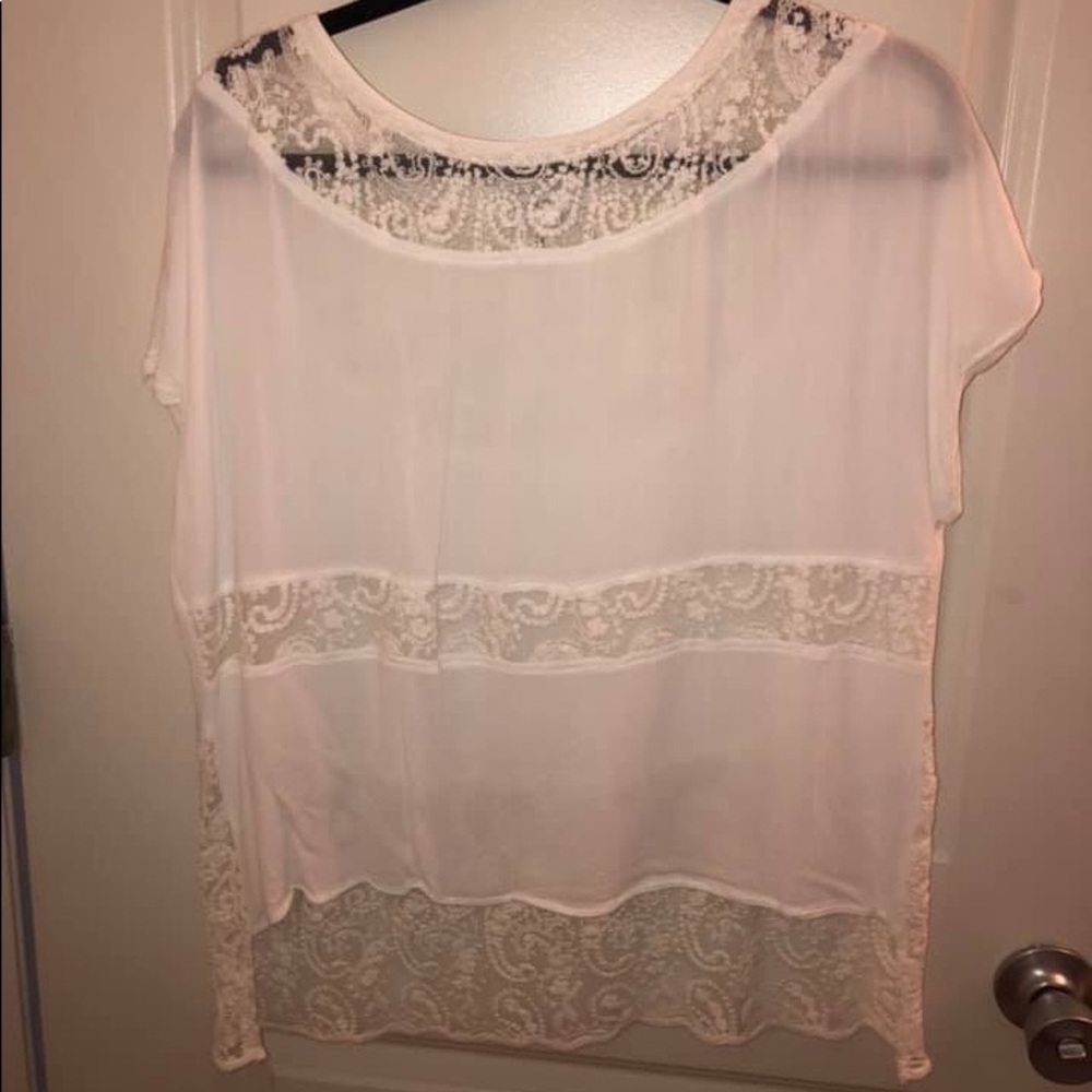 White Lace Anthropologie top